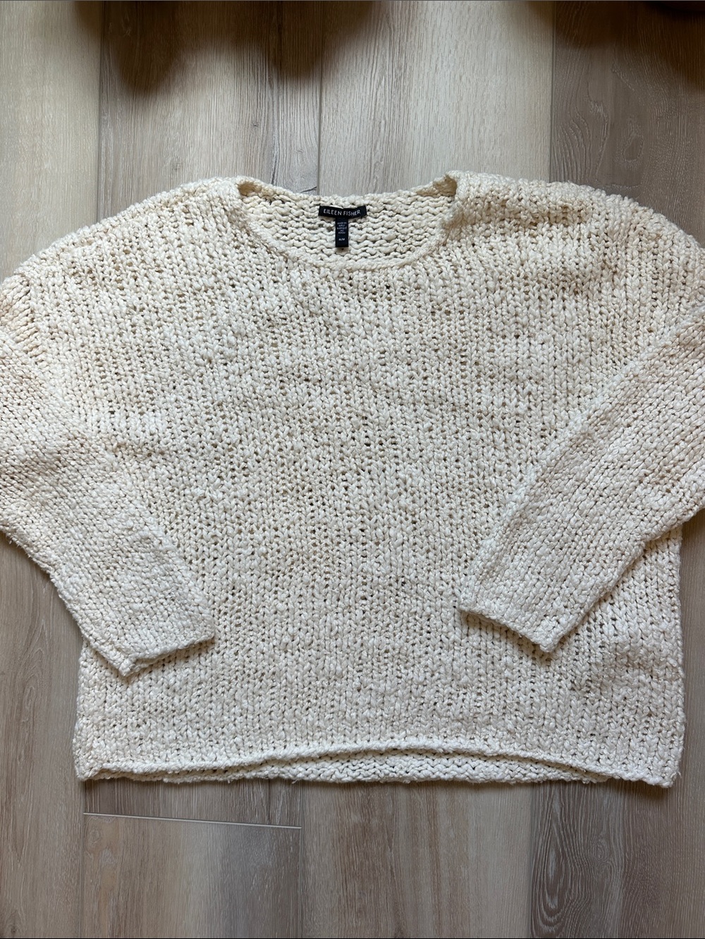 Eileen Fisher Organic Cotton Knitted Fisherman sweater